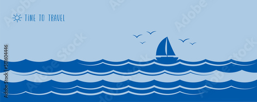 yacht marine sailboat on the sea blue wave