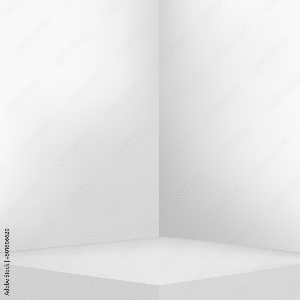 Abstract background with white color geometric 3d podiums. Vector Abstract background with white color geometric 3d podiums. Vector