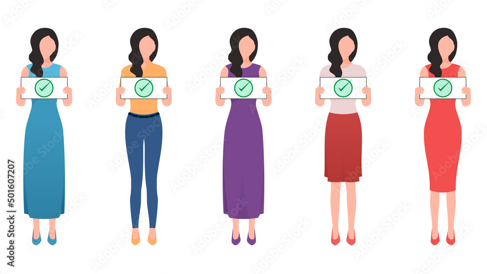 woman holding Advice board flat character illustration, people holding board business character vector illustration on white background.