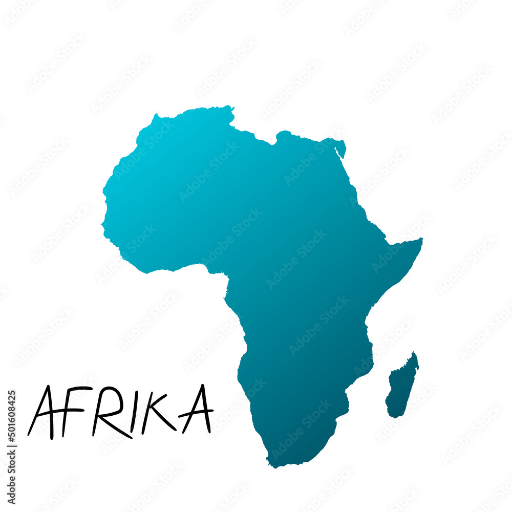 Map of Africa, sign silhouette. World Map Globe. Vector Illustration isolated. African continent