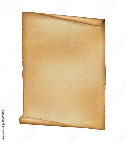 Ancient Paper, Parchment Scroll, realistic vector illustration