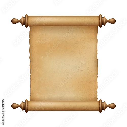 Ancient Paper, Parchment Scroll, realistic vector illustration