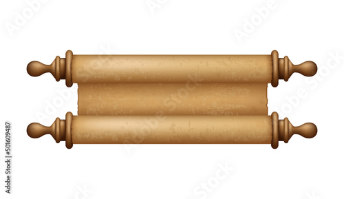 Ancient Paper, Parchment Scroll, realistic vector illustration
