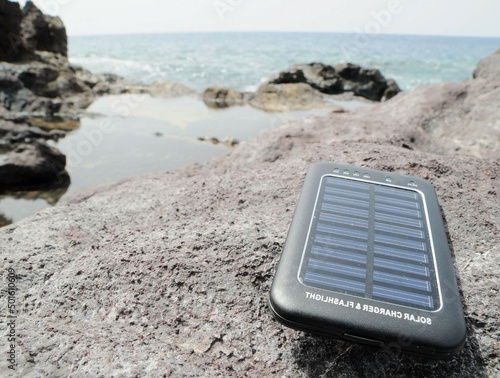 Solar Panel - energy on the beach photo