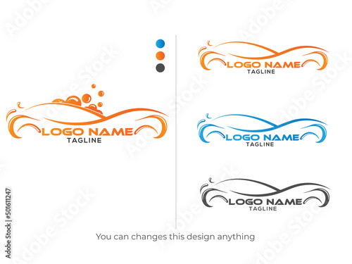Modern car wash shop vector logo design. Car wash logo. Washing logo
