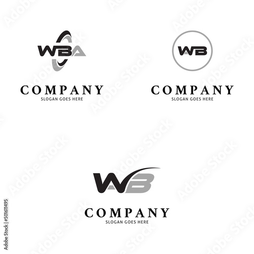 Set of Initial Letter WBA Icon Vector Logo Template Illustration Design photo