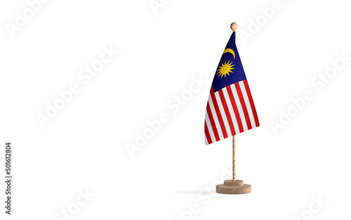 Malaysia flagpole with white space background image photo