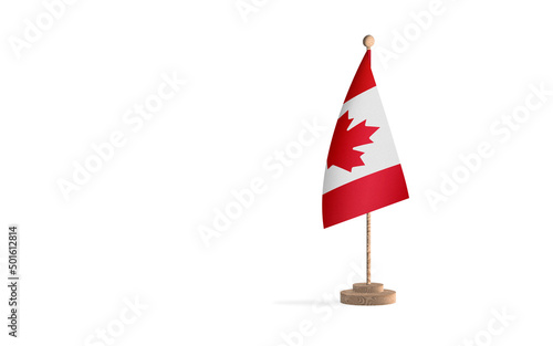 Canada flagpole with white space background image photo