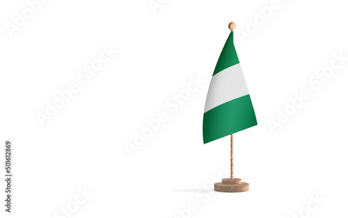Canvas Print Nigeria flagpole with white space background image