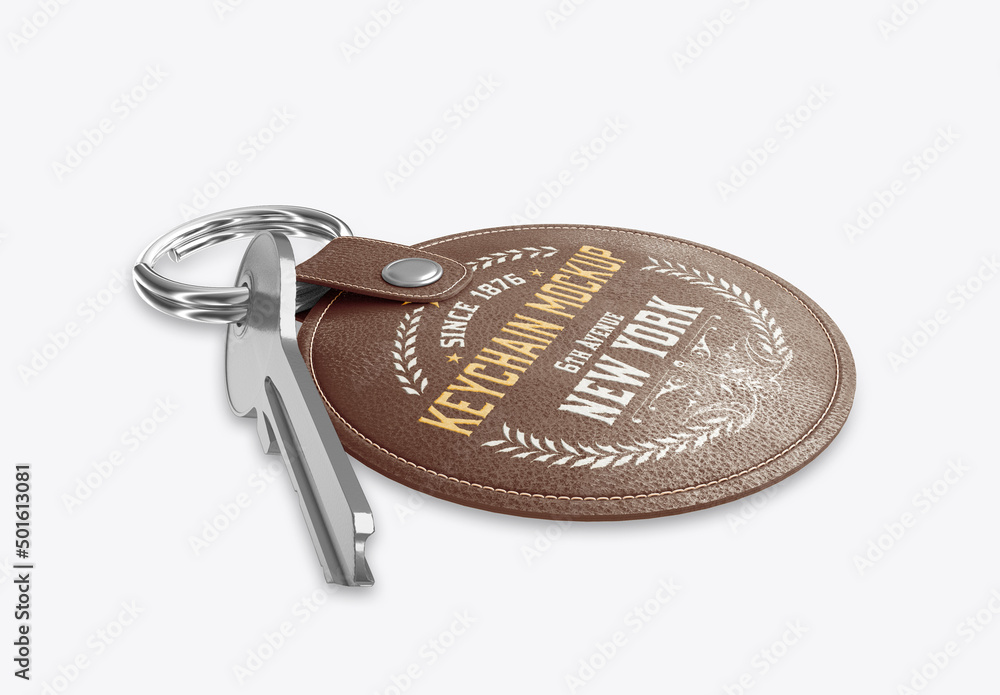 Leather Keychain Mockup Stock Template | Adobe Stock