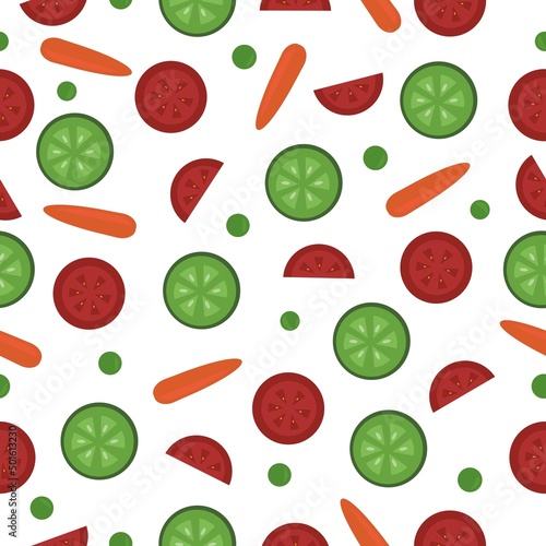 Fototapeta Naklejka Na Ścianę i Meble -  food pattern seamless vegetables vector