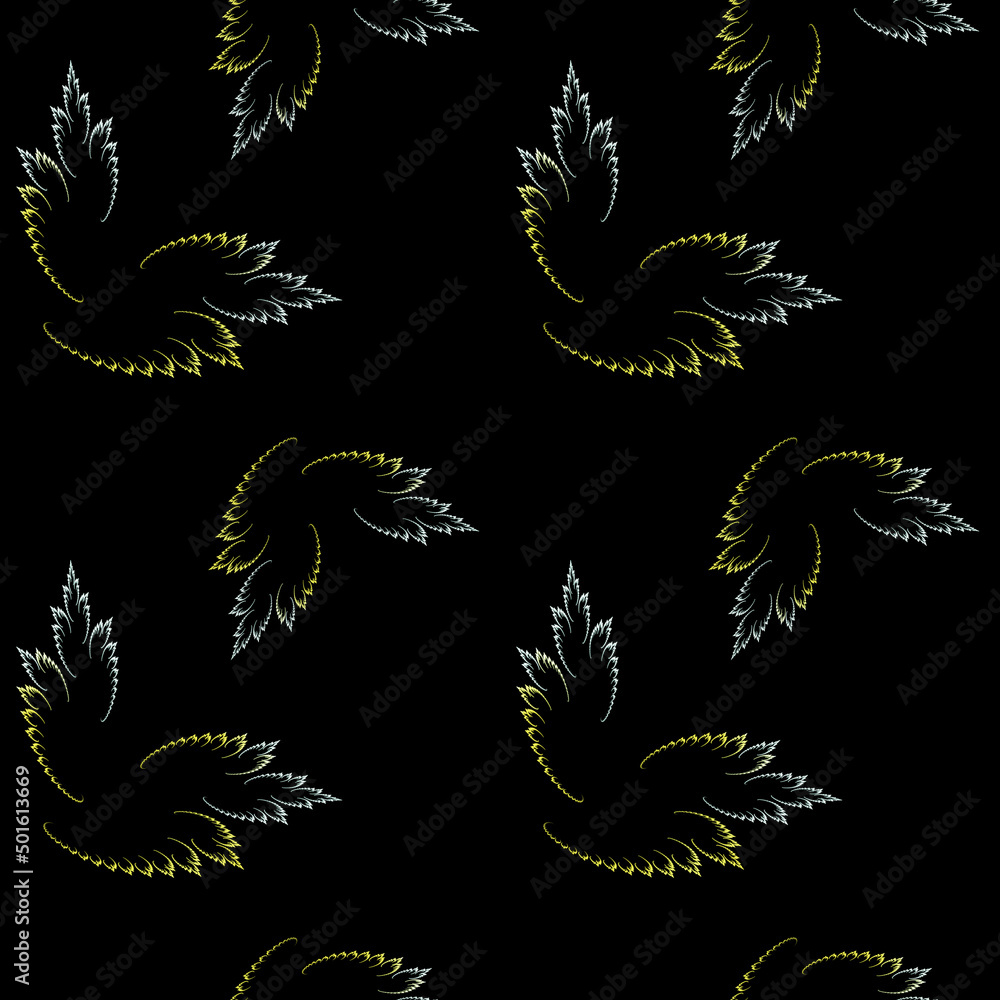 Seamless fractal pattern on black background