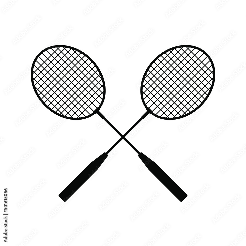 Badminton racquets or rackets icon. sport sign. vector illustration Badminton racquets or rackets icon. sport sign. vector illustration