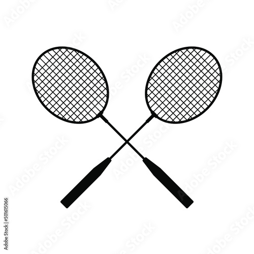 Badminton racquets or rackets icon. sport sign. vector illustration