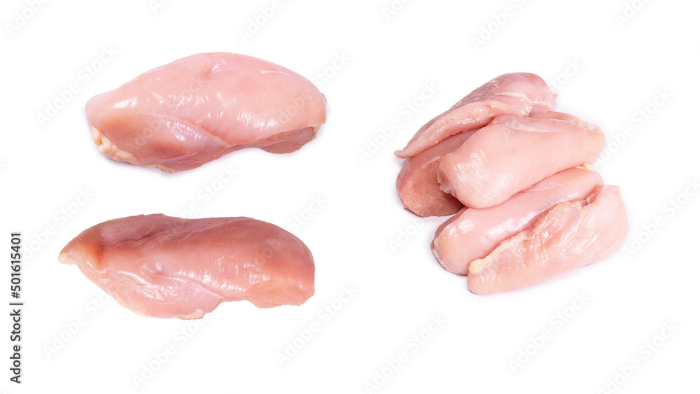Raw chicken fillet isolated on white background. Raw chicken fillet isolated on white background.