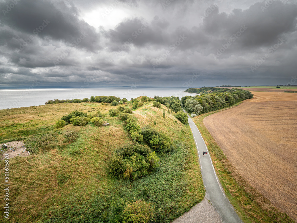 Fototapeta premium Stormy weather with sea view and background before the rain shower