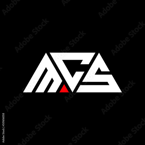 MCS triangle letter logo design with triangle shape. MCS triangle logo design monogram. MCS triangle vector logo template with red color. MCS triangular logo Simple, Elegant, and Luxurious Logo...