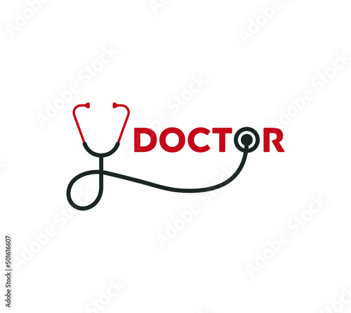 Doctor wordmark or typography logo on white background, Vector illustration.