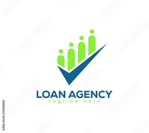 Financial loan agency business logo design on white background, Vector illustration.
