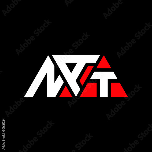 NAT triangle letter logo design with triangle shape. NAT triangle logo design monogNAm. NAT triangle vector logo template with red color. NAT triangular logo Simple, Elegant, and Luxurious Logo...