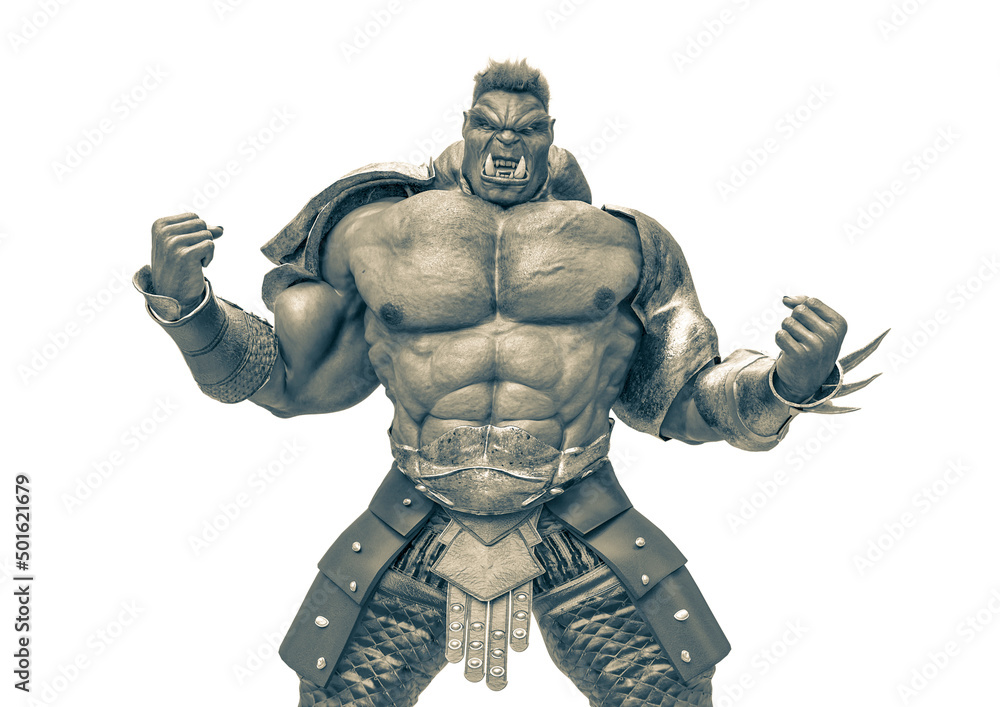 orc is angry in a white background orc is angry in a white background