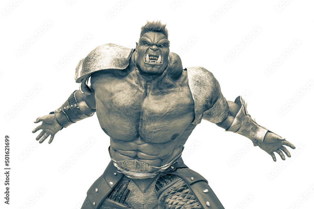 orc is mad in a white background orc is mad in a white background