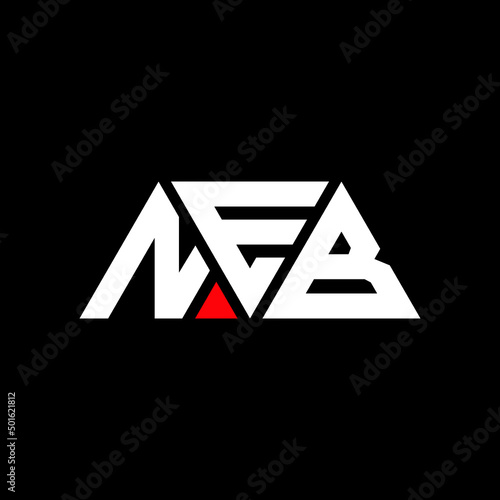NEB triangle letter logo design with triangle shape. NEB triangle logo design monogram. NEB triangle vector logo template with NEd color. NEB triangular logo Simple, Elegant, and Luxurious Logo...
