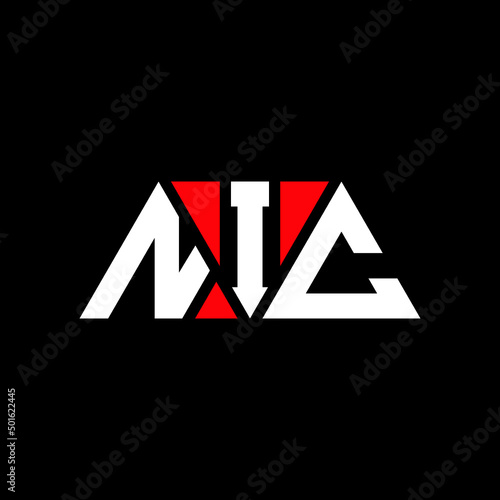 NIC tNIangle letter logo design with tNIangle shape. NIC tNIangle logo design monogram. NIC tNIangle vector logo template with red color. NIC tNIangular logo Simple, Elegant, and LuxuNIous Logo...