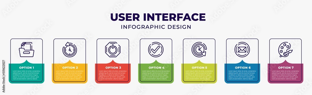 user interface infographic design template with office material, anti ...