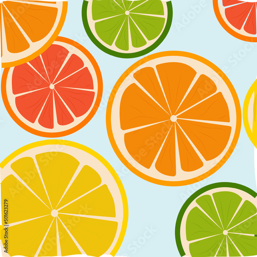 Canvastavla Summer pattern with citruses