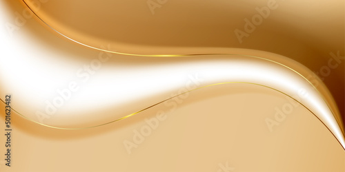Abstract gold white smooth wave background wave style