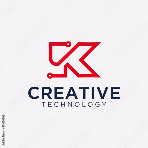 Letter k logo creative minimalist design template graphic alphabet symbol for business © kingmakerz