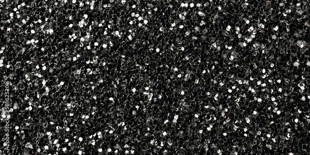 Black glitter sparkle texture background, abstract decoration and backdrop  image Stock Photo