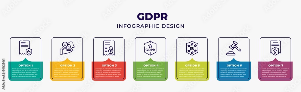 gdpr infographic design template with plain, income, right to access ...