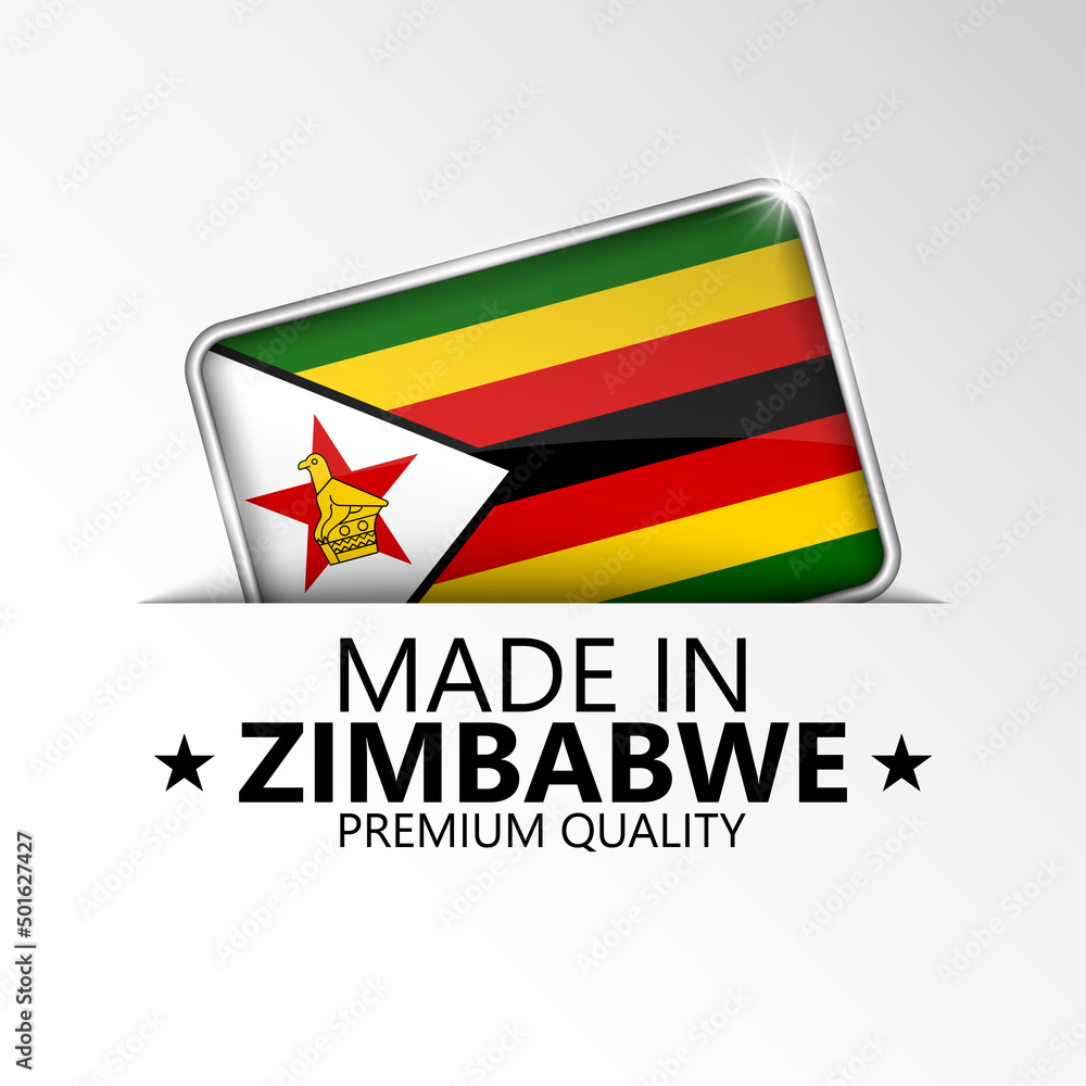 Made in Zimbabwe graphic and label. - obrazy, fototapety, plakaty 