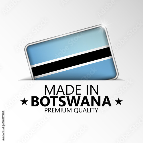 Made in Botswana graphic and label. photo
