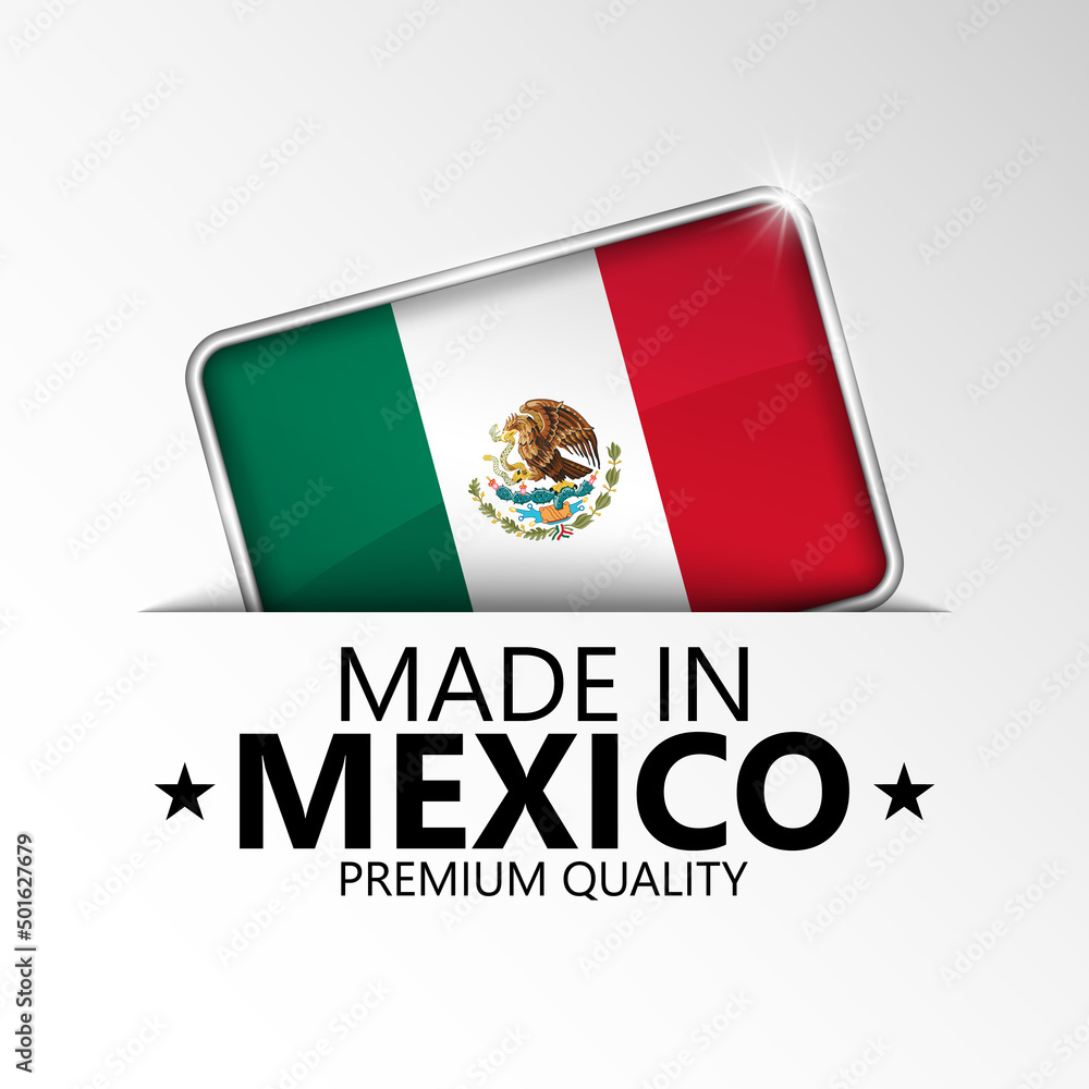 Obraz premium Made in Mexico graphic and label.