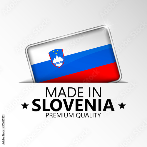 Made in Slovenia graphic and label. photo