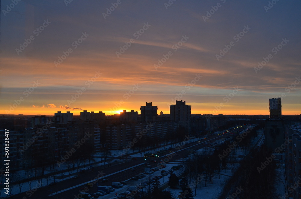 sunrise in Minsk