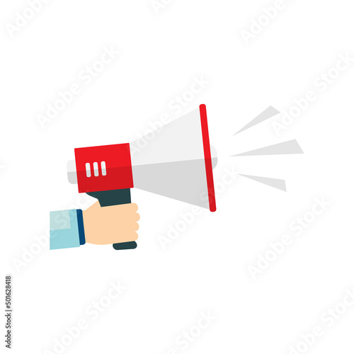 Flat vector icon of megaphone for social media marketing concept. Vector EPS10