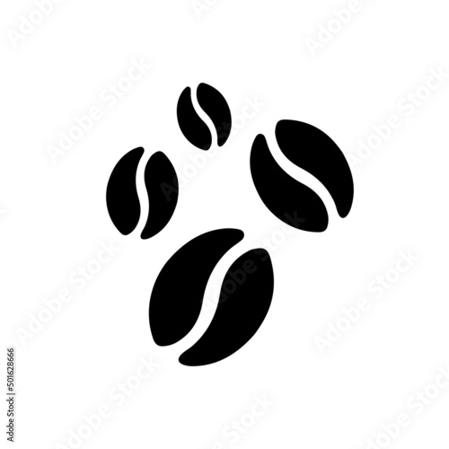 Coffee beans vector icon. Coffee bean black symbol. Vector EPS10