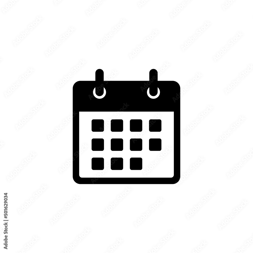 Calendar vector icon. Calendar black icon isolated. Vector EPS10 Calendar vector icon. Calendar black icon isolated. Vector EPS10