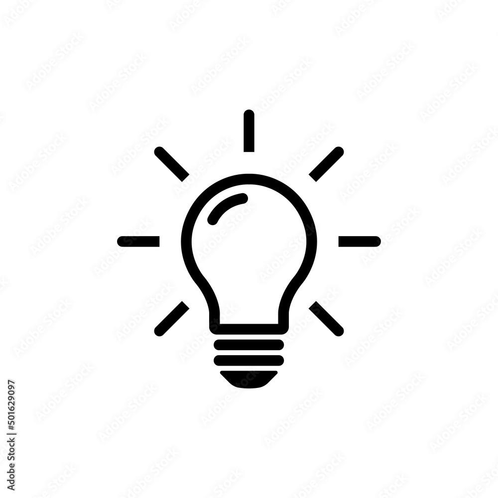 Light bulb vector icon. Black light bulb isolated. Vector EPS10 Light bulb vector icon. Black light bulb isolated. Vector EPS10