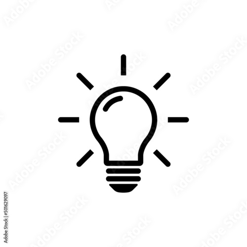 Light bulb vector icon. Black light bulb isolated. Vector EPS10