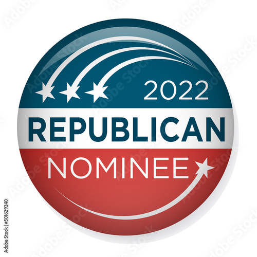 2022 Midterm Elections Design w Red White and Blue Vote Icon