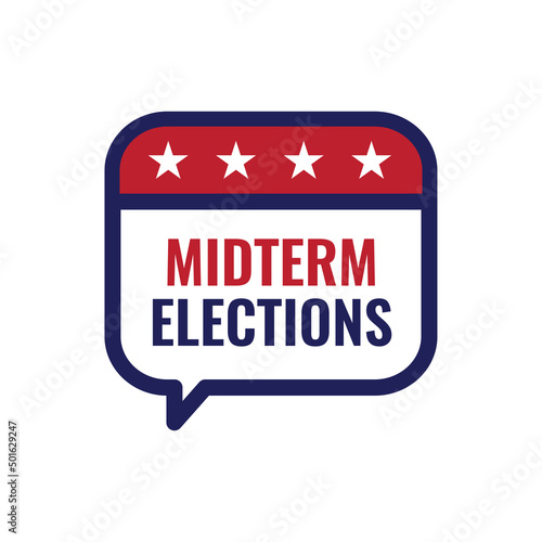 2022 Midterm Elections Design w Red White and Blue Vote Icon