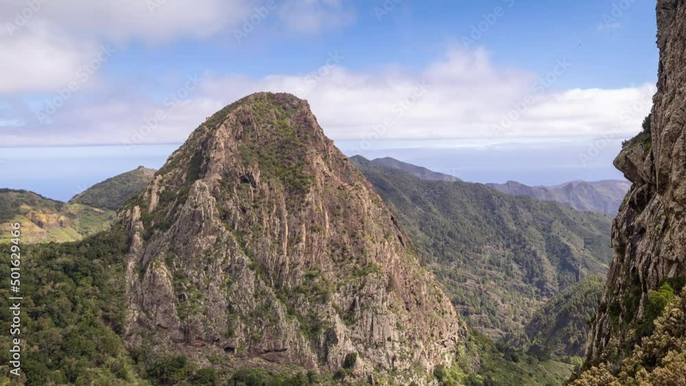 timelapse of roque agando la gormera with beautiful sky timelapse of roque agando la gormera with beautiful sky