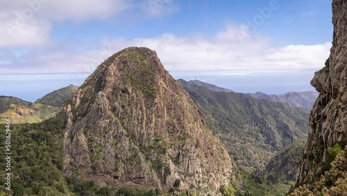 timelapse of roque agando la gormera with beautiful sky photo