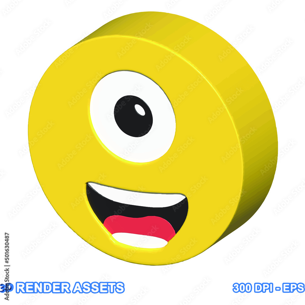Fototapeta premium isolated 3d render Emoticon illustration for chat, design, infographic, message etc