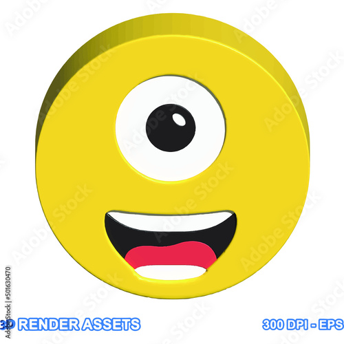 isolated 3d render Emoticon illustration for chat, design, infographic, message etc